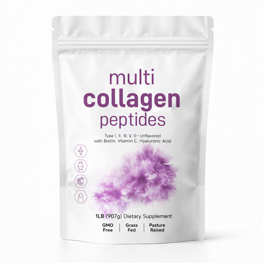 Multi Collagen Peptides Types I II III V X | Skin, Hair & Joint Support