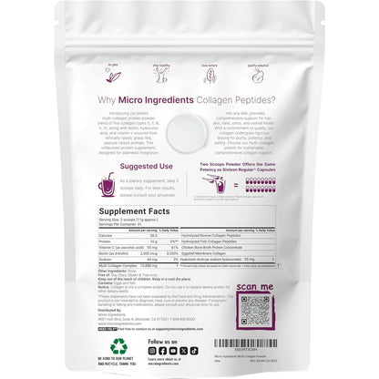 Multi Collagen Peptides Types I II III V X | Skin, Hair & Joint Support